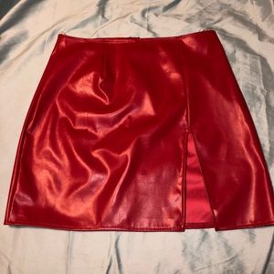 Windsor red leather skirt